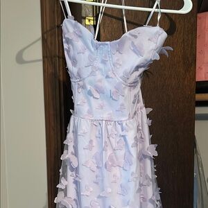 Lilac 3D Accent Midi Dress